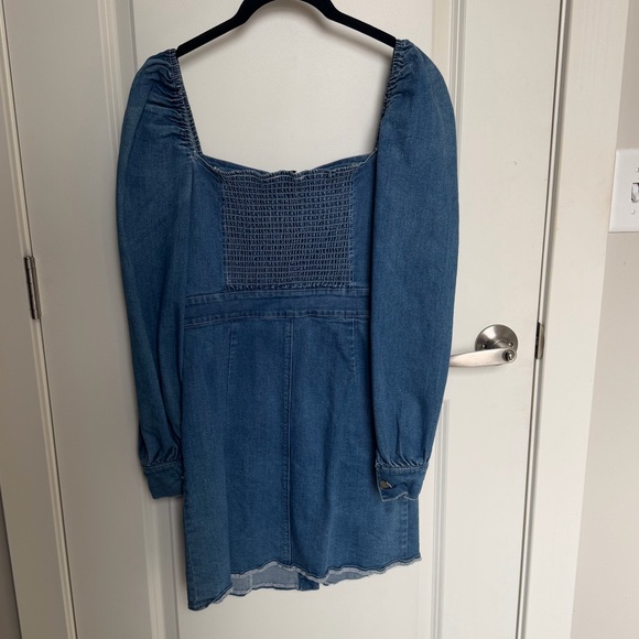 Denim Button-Front Mini Dress - Picture 4 of 4